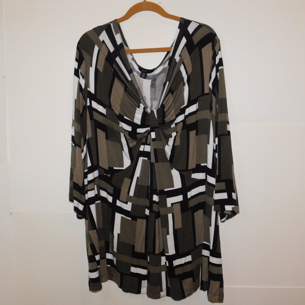 ellos Color Block Tunic Top Size 5X